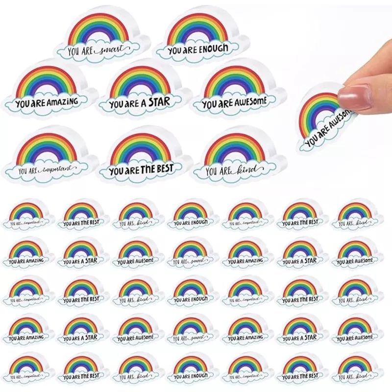 100 Pcs Inspirational Erasers Bulk Mini Pencil Erasers Gifts for Teacher Motivational Office Party Favors Supplies