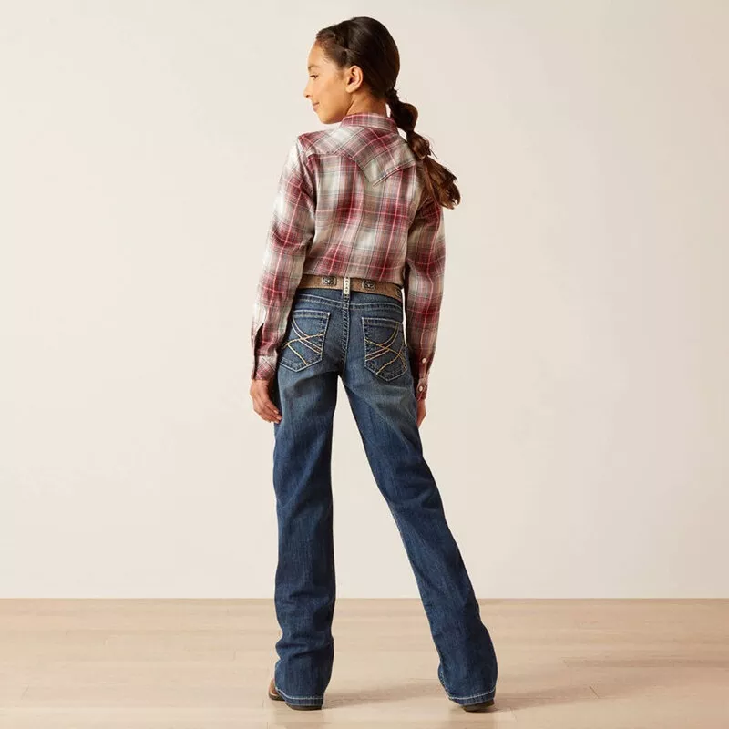 10045398 Ariat Girl's REAL Everlee Boot Cut Jean- Chill Blue