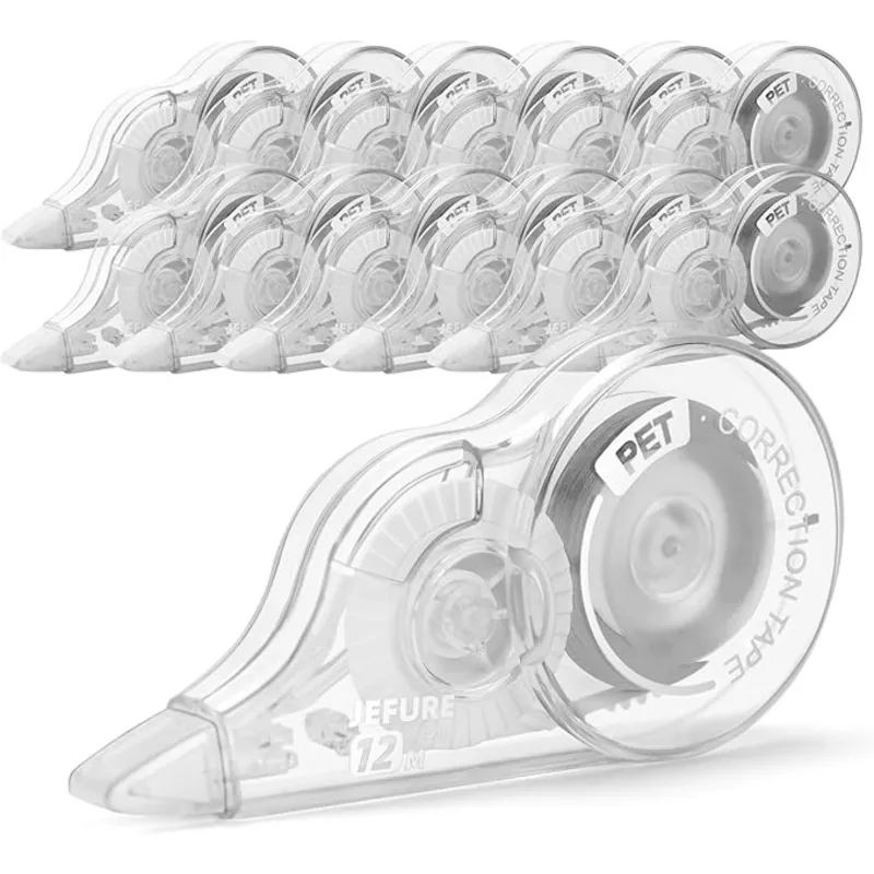 12 Pcs 39.4 Ft Correction Tape, Tear-Resistant Tape Bulk for School, Office, Note Taking, Journal (Tape Width 0.2 in, Clear)