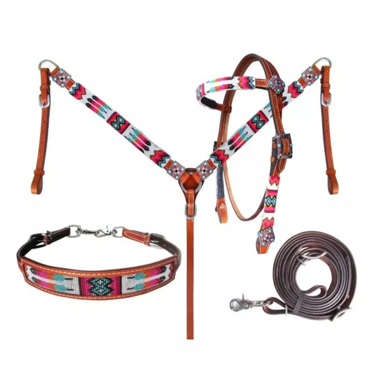 #14020: Showman Beaded Tribal 4 Piece Set