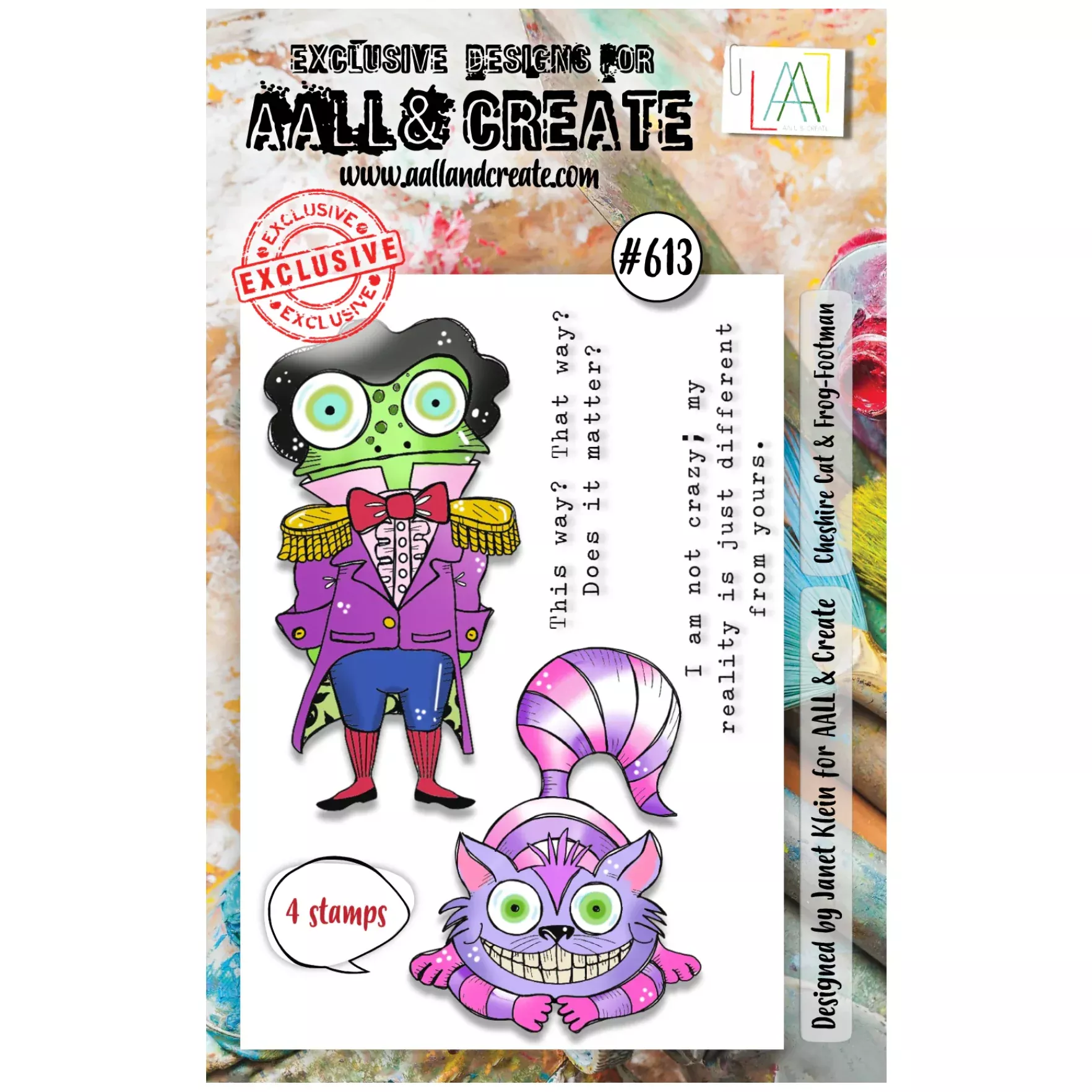 AALL & Create CHESHIRE CAT AND FROG FOOTMAN A7 Clear Stamps 613