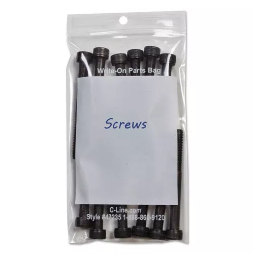 C-Line 47235 Write-On Poly Bags, 2 Mil, 3" X 5", Clear, 1,000/carton