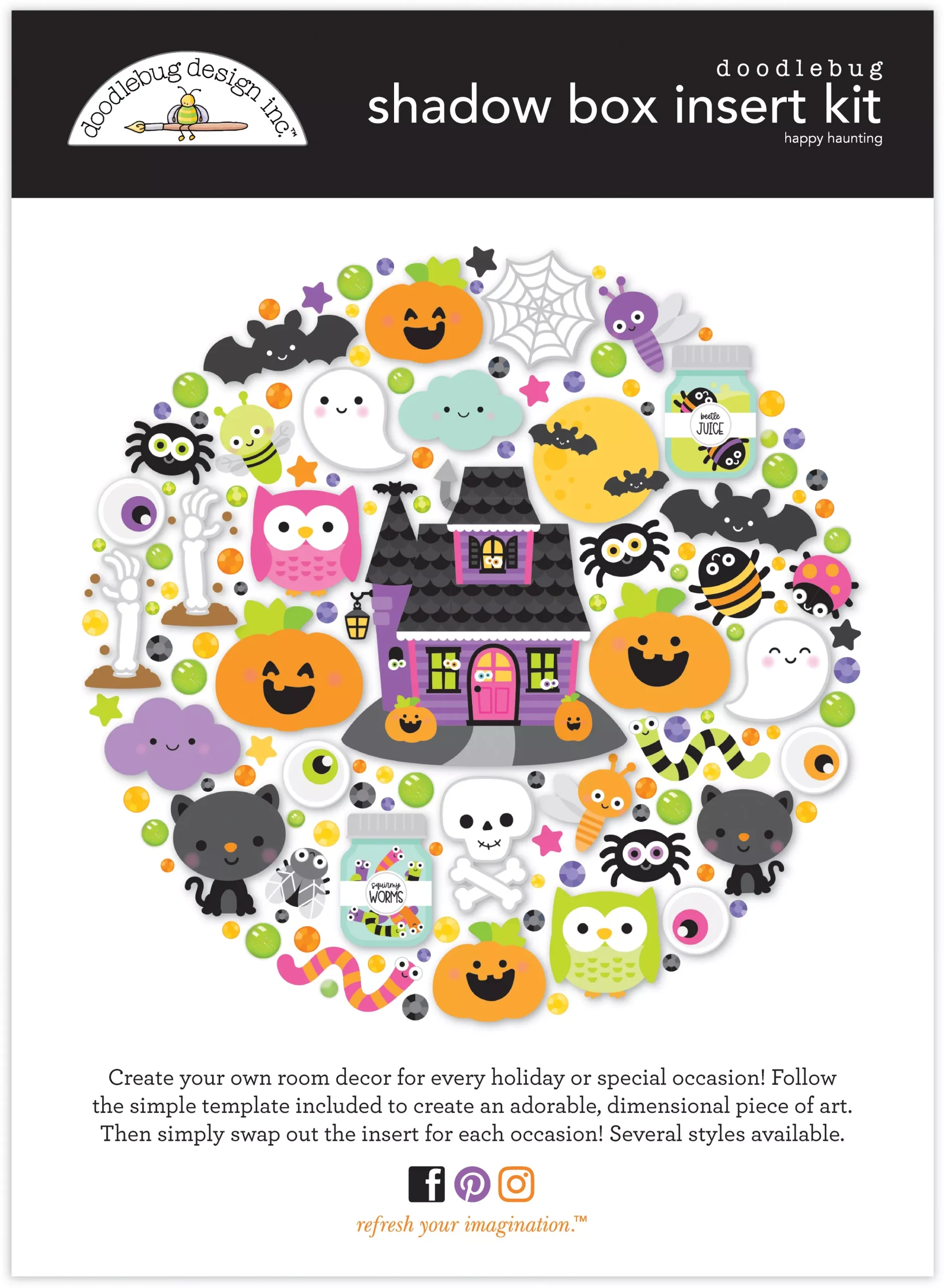 Doodlebug Design Shadow Box Kit 6/Pkg-Happy Haunting
