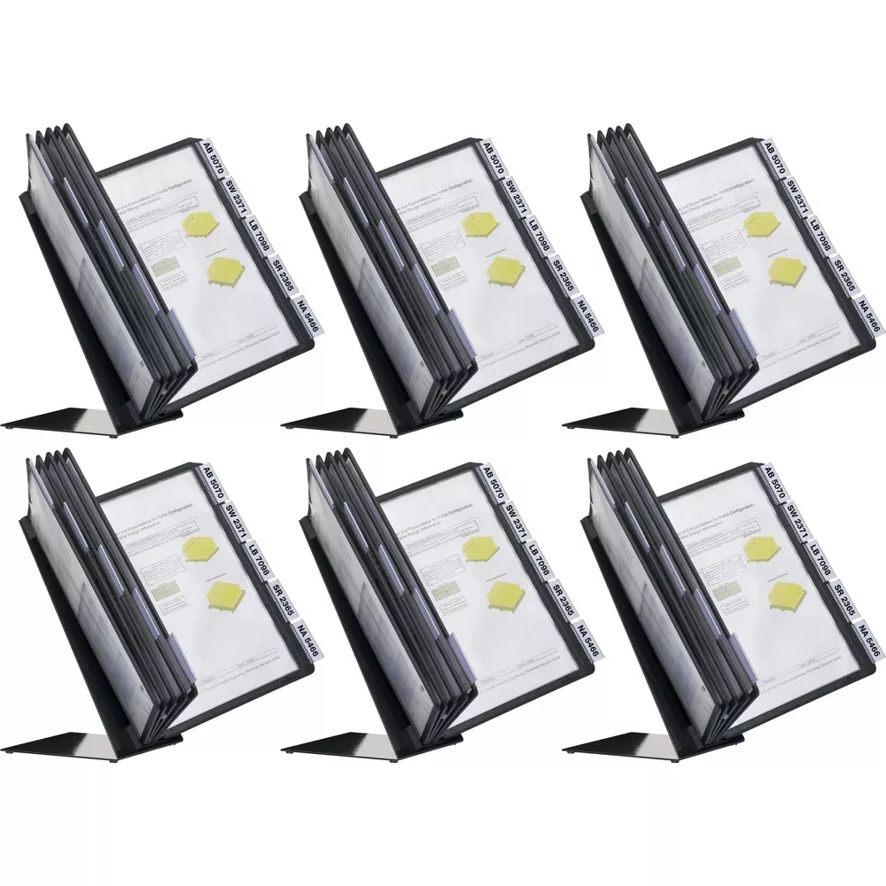 Durable Office Products Desk Panel System, 10 Panels/Tabs, 6/CT, BK