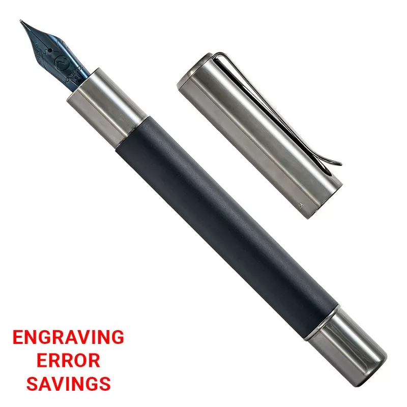 (Engraved) Monteverde Ritma Black Fountain Pen Medium Nib