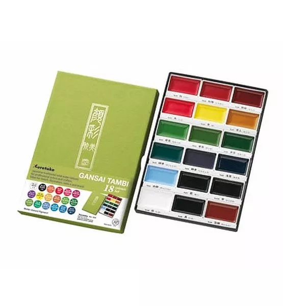 Kuretake - Gansai Tambi - Watercolor Set - 18 Colors