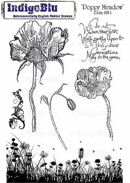 Poppy Meadow - Rubber Stamp - IndigoBlu
