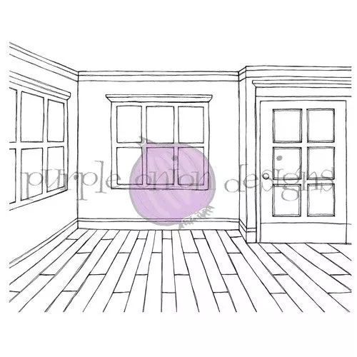 Purple Onion Designs Room Background Unmounted Cling Stamp pod1238*