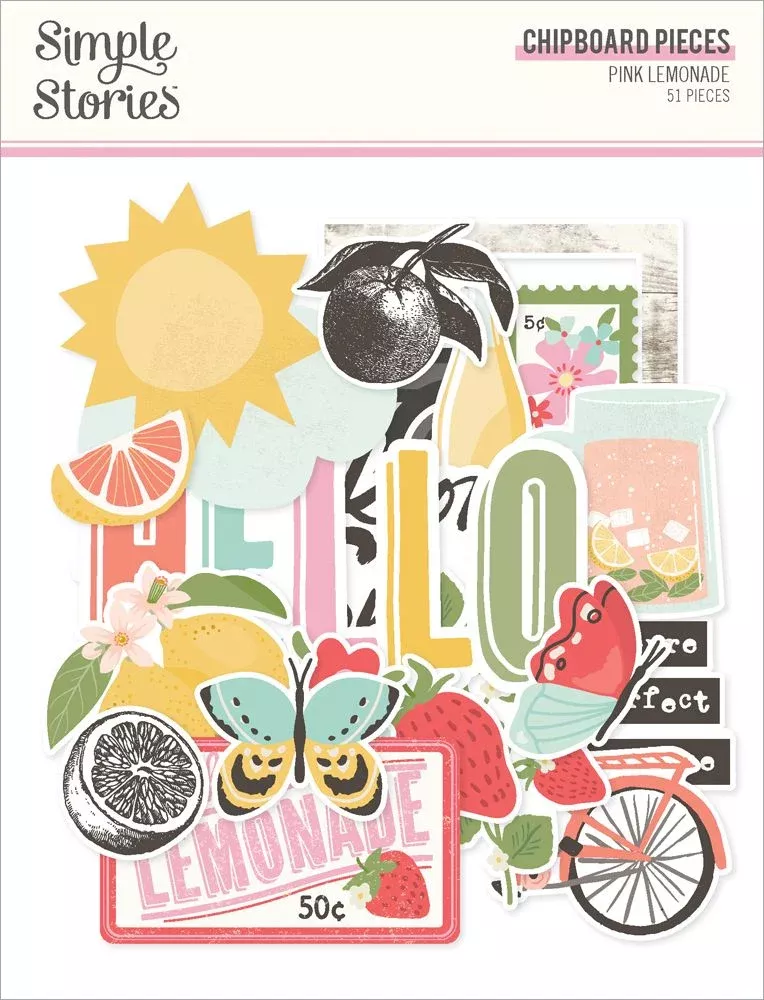 Simple Stories Pink Lemonade - Chipboard Pieces, 26318