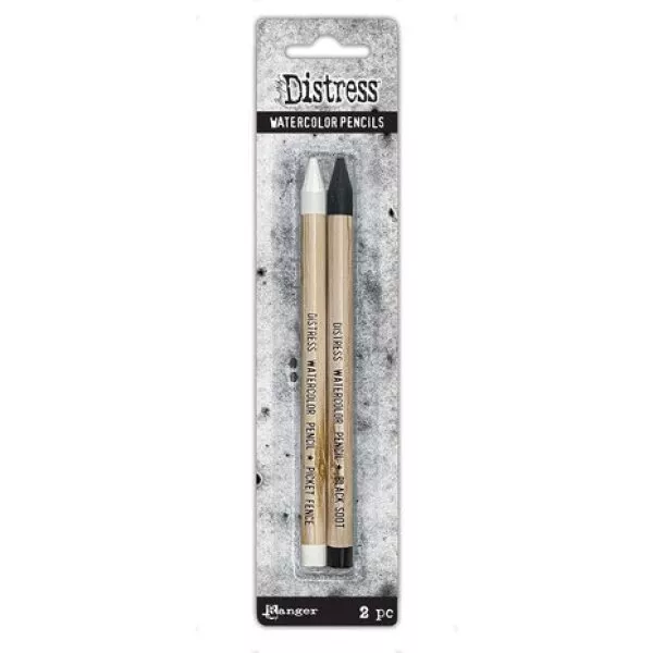 Tim Holtz Distress Watercolor Pencil - Picket Fence & Black Soot - Ranger