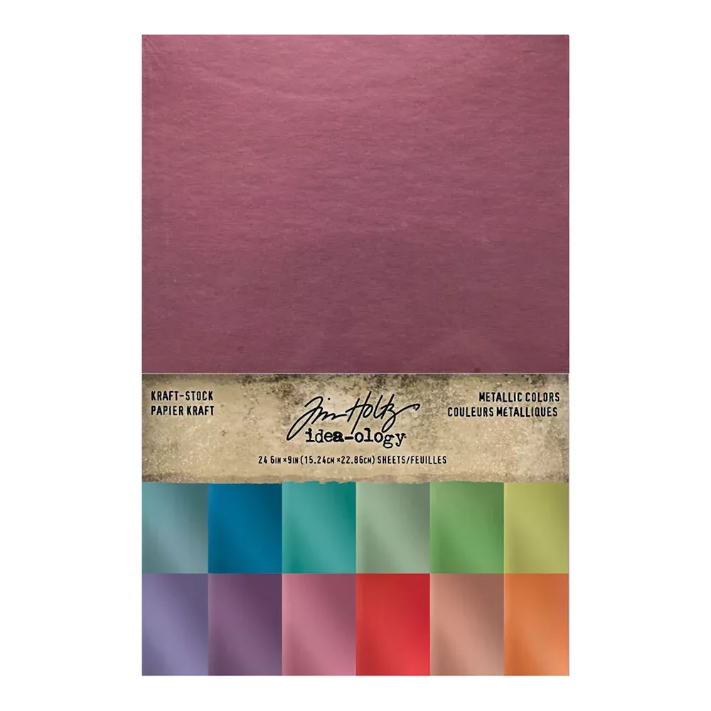 *Tim Holtz idea-ology Kraft Stock Metallic Jewels Colors th94228