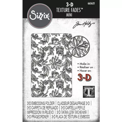 *Tim Holtz Sizzix MINI BOTANICAL 3D Texture Fades Embossing Folder 665631