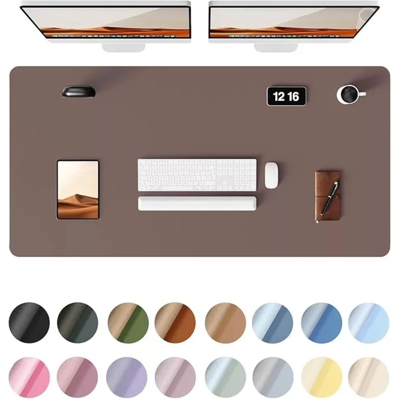 YSAGi Leather Desk Protector, Office Mat, Large Mouse Mat, Non-Slip PU Leather Blotter, Laptop Pad, Waterproof Writing Pad for Office and Home (Bronze, 31.5" x 15.8")
