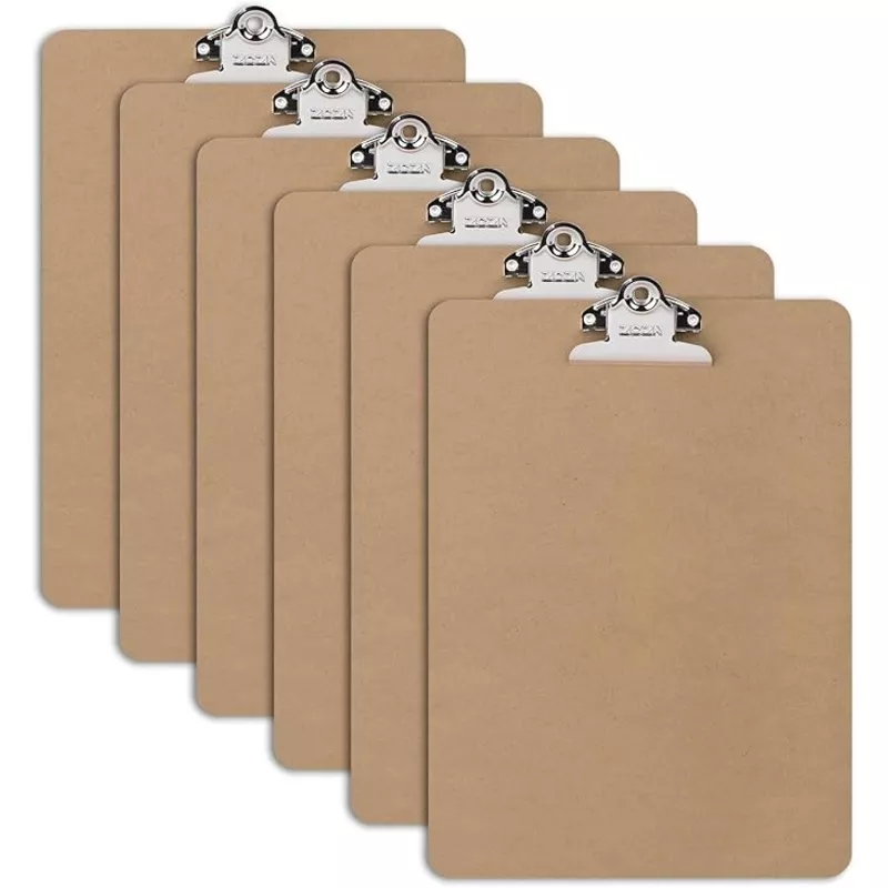 ZCZN A4 Clipboards, Wood Clipboard Bulk 6 Packs, Clip Boards 9×12.5 Inch, Wooden Clipboard for Classroom, Brown