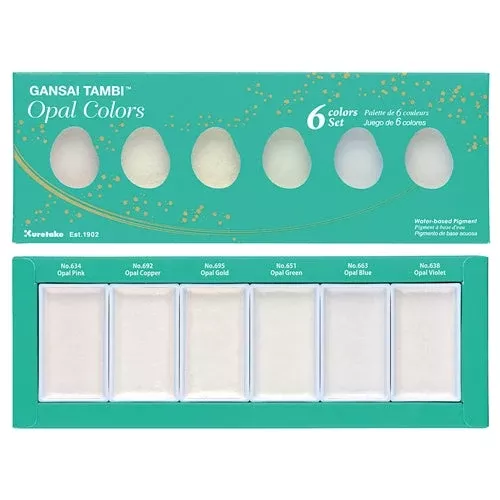 Zig Kuretake Gansai Tambi OPAL Colors Set of 6 mc200oc*